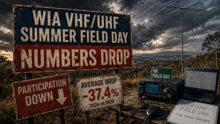 WIA VHF/UHF Summer Field Day Numbers Drop